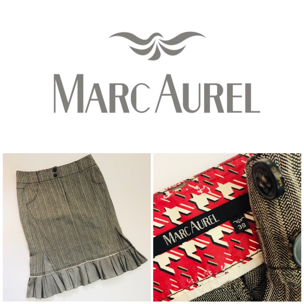 MARC AUREL Wool Blend with Flare Ruffle